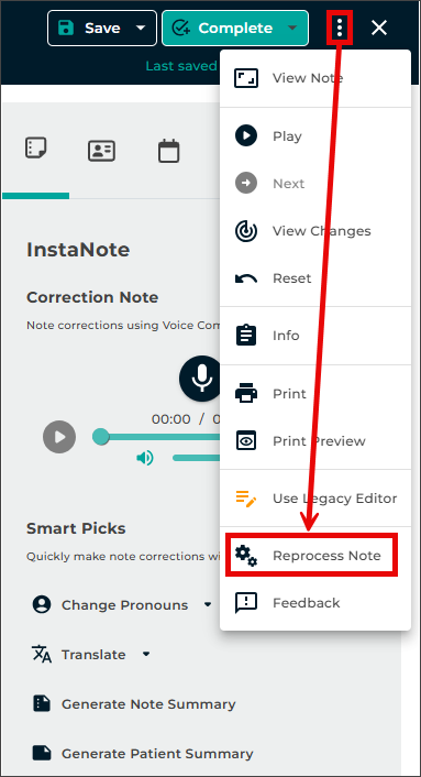 Reprocess Button